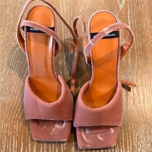 Angel Arcana Mauve Velvet Women's Sandals Made in Spain